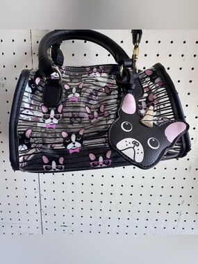 Clear striped purse